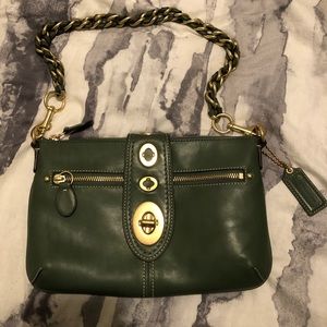Coach Green Leather Purse/Clutch